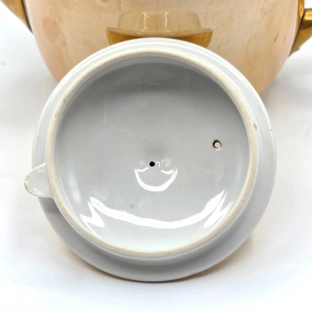 VINTAGE‎ Noritake Teapot & Creamer and Sugar Set with Lids Shiny GOLD Luster